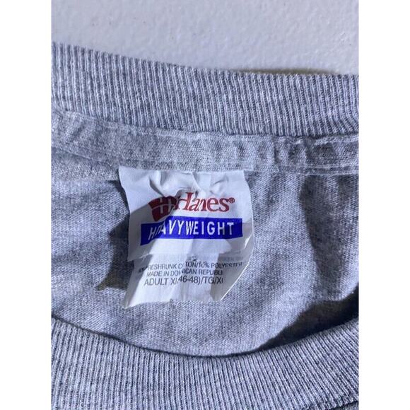 America T-Shirt Men's Extra Large Gray Hanes Heavyweight - Picture 8 of 8